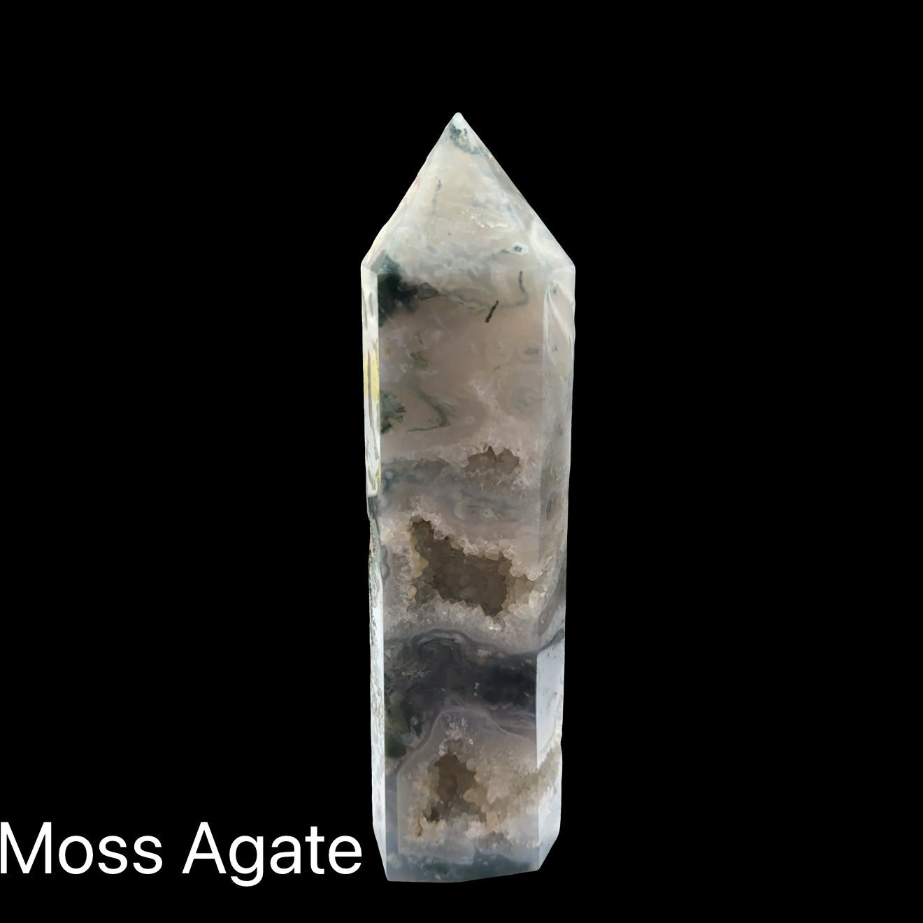 Moss Agate Gemstone Tower – Ethically Sourced Crystal for Abundance, Growth & New Beginnings