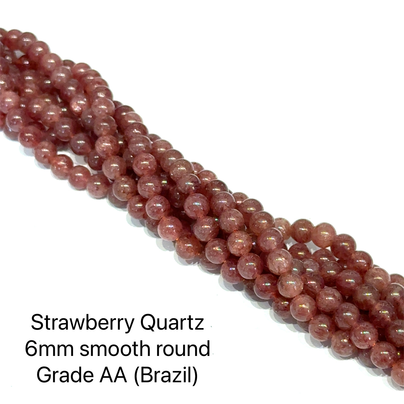 Strawberry Quartz gemstone strands, jewelry supplies