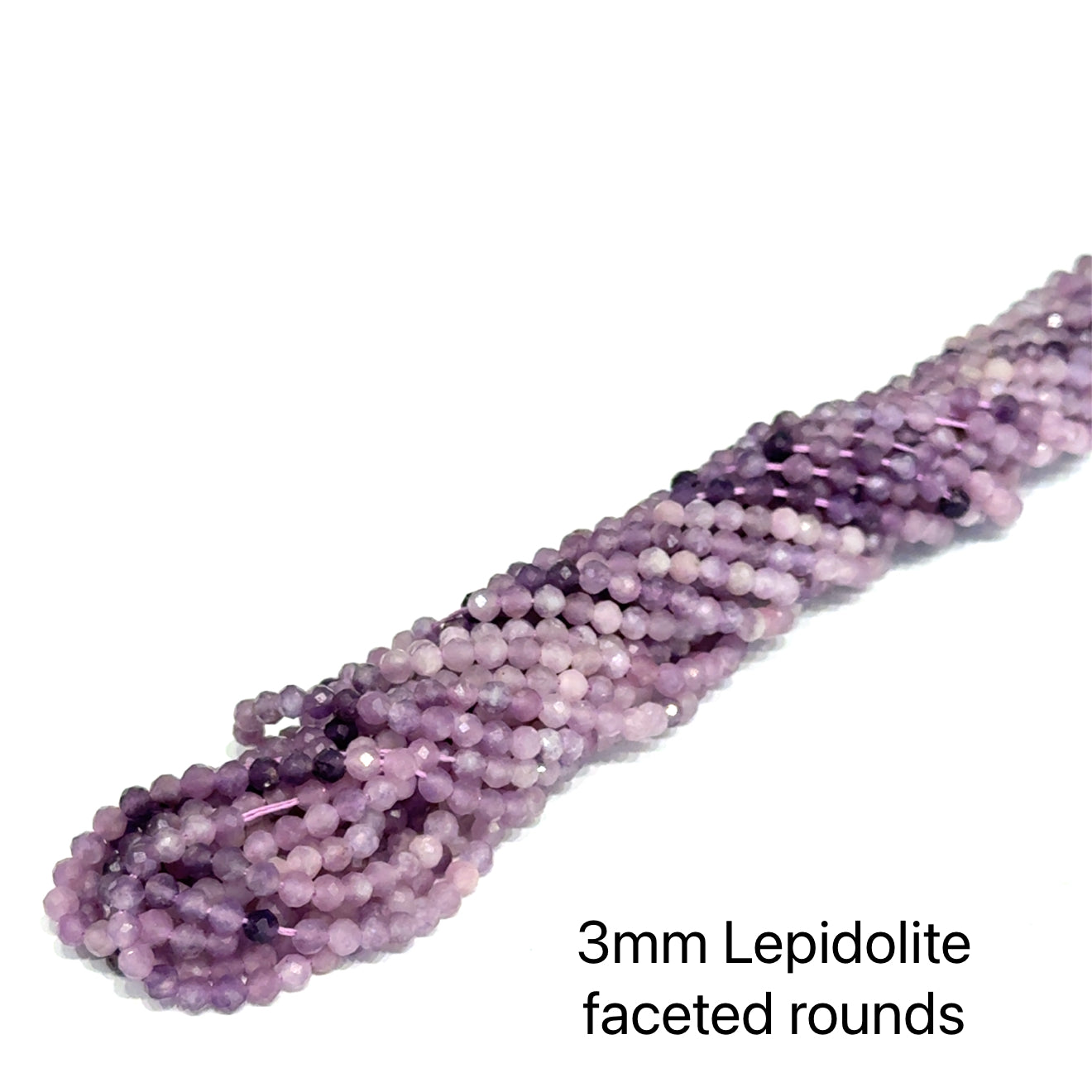 Lepidolite Gemstone Strand from Peru