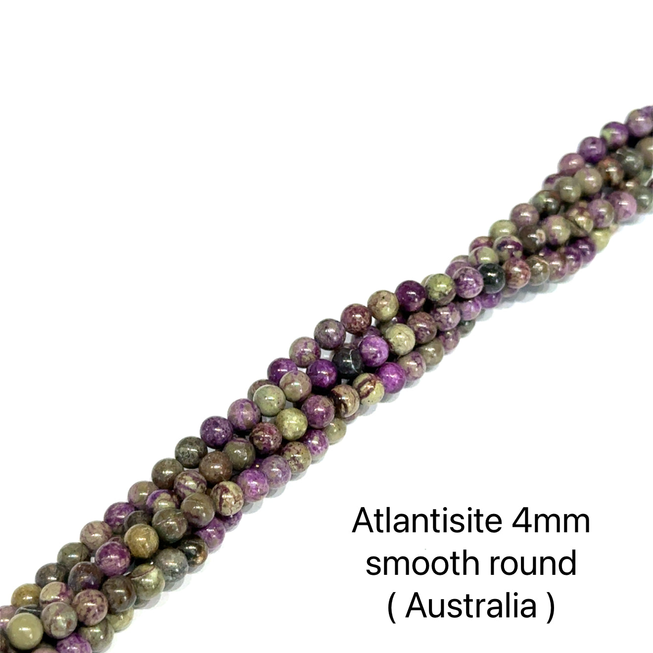 Atlantisite Gemstone Strand (Stichtite in Serpentine)