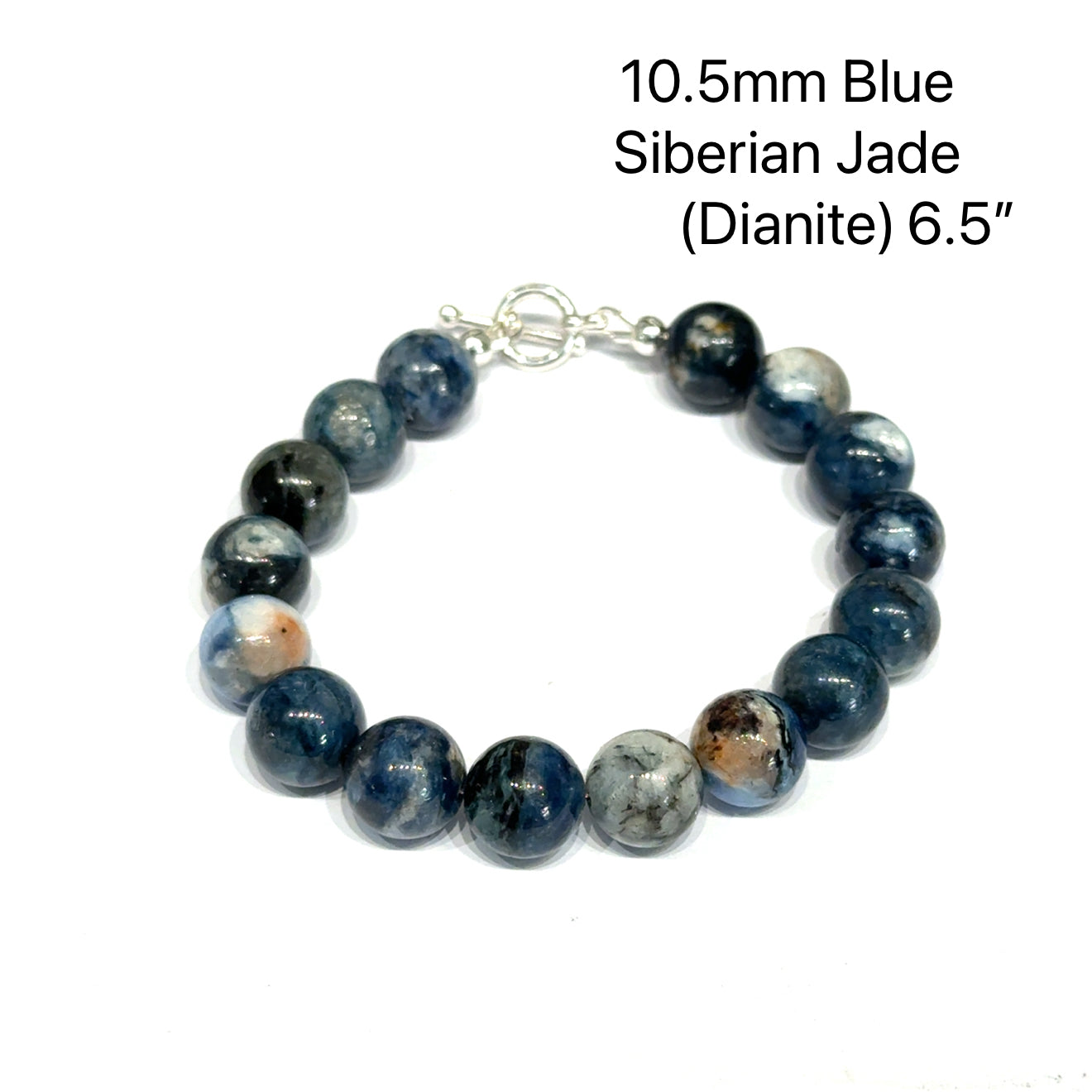 Blue Siberian Jade (Dianite) Beaded Gemstone Bracelet