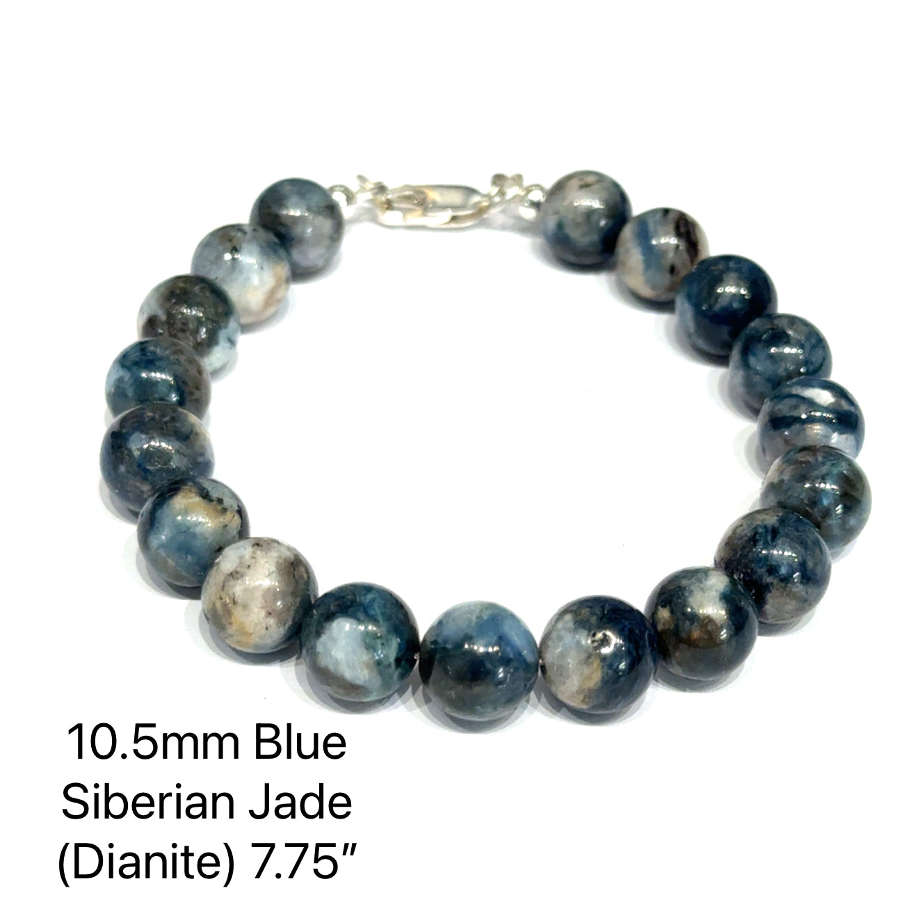 Blue Siberian Jade (Dianite) Beaded Gemstone Bracelet