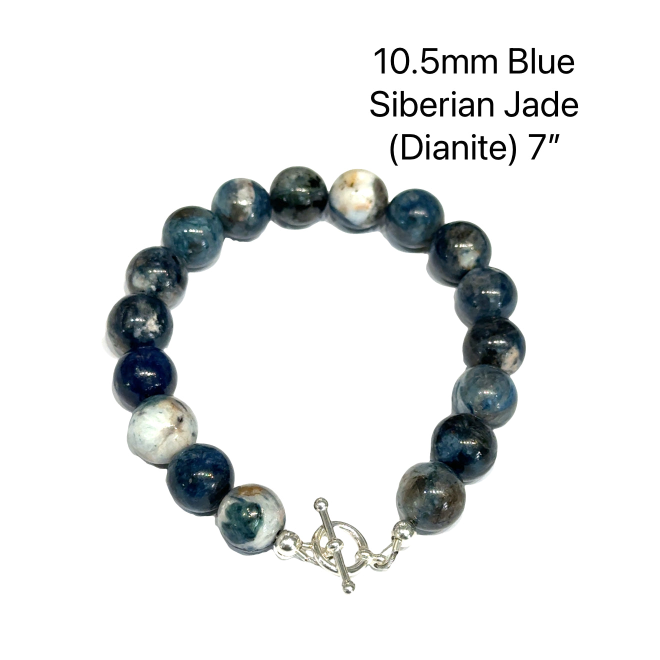 Blue Siberian Jade (Dianite) Beaded Gemstone Bracelet