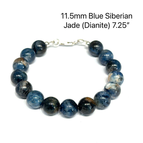 Blue Siberian Jade (Dianite) Beaded Gemstone Bracelet