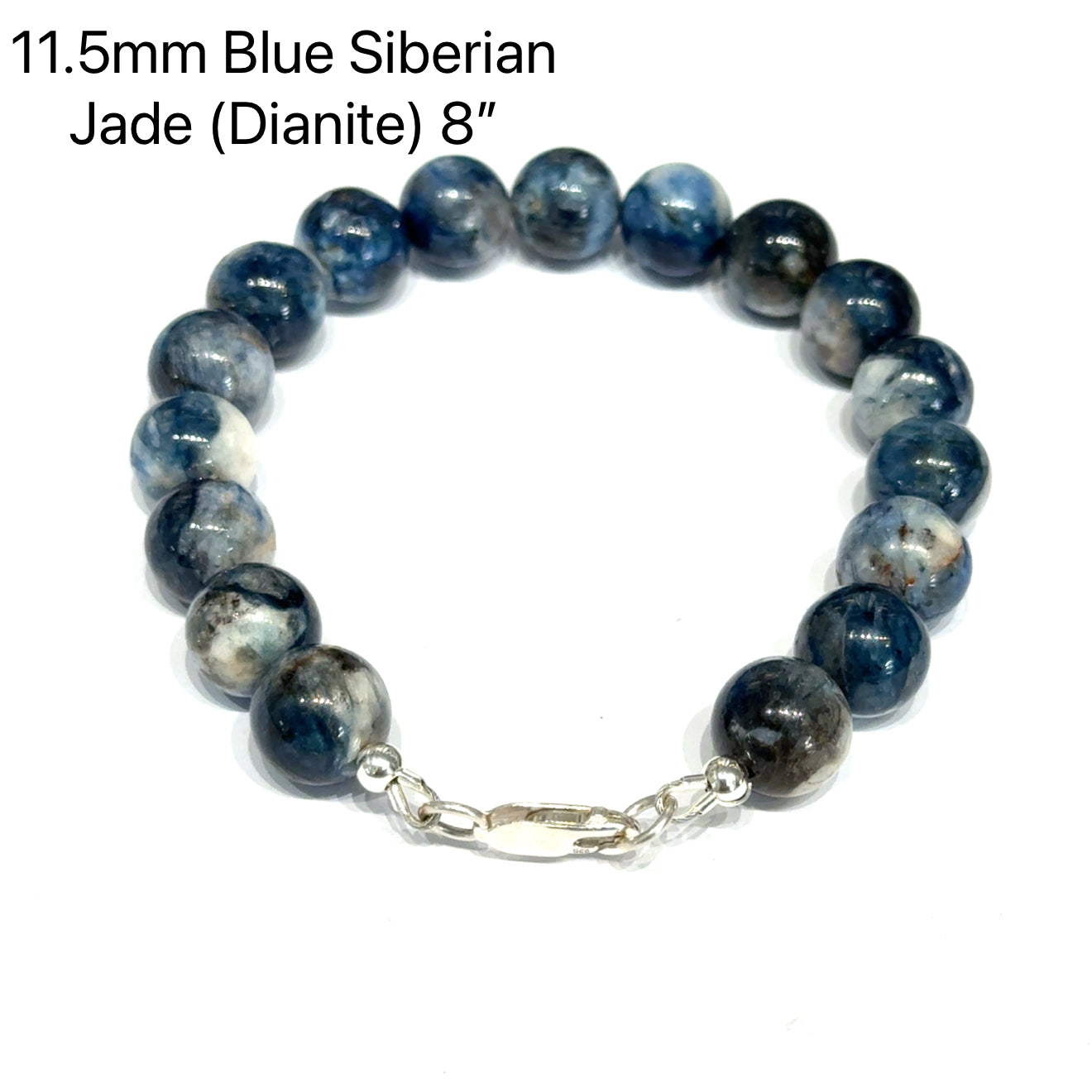 Blue Siberian Jade (Dianite) Beaded Gemstone Bracelet