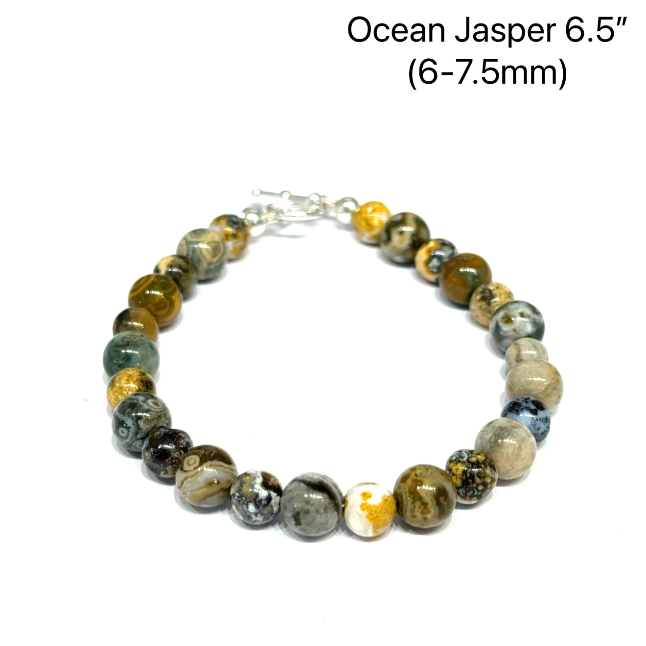 Ocean Jasper Gemstone Beaded Bracelet