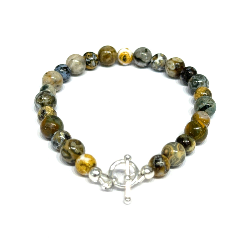 Ocean Jasper Gemstone Beaded Bracelet