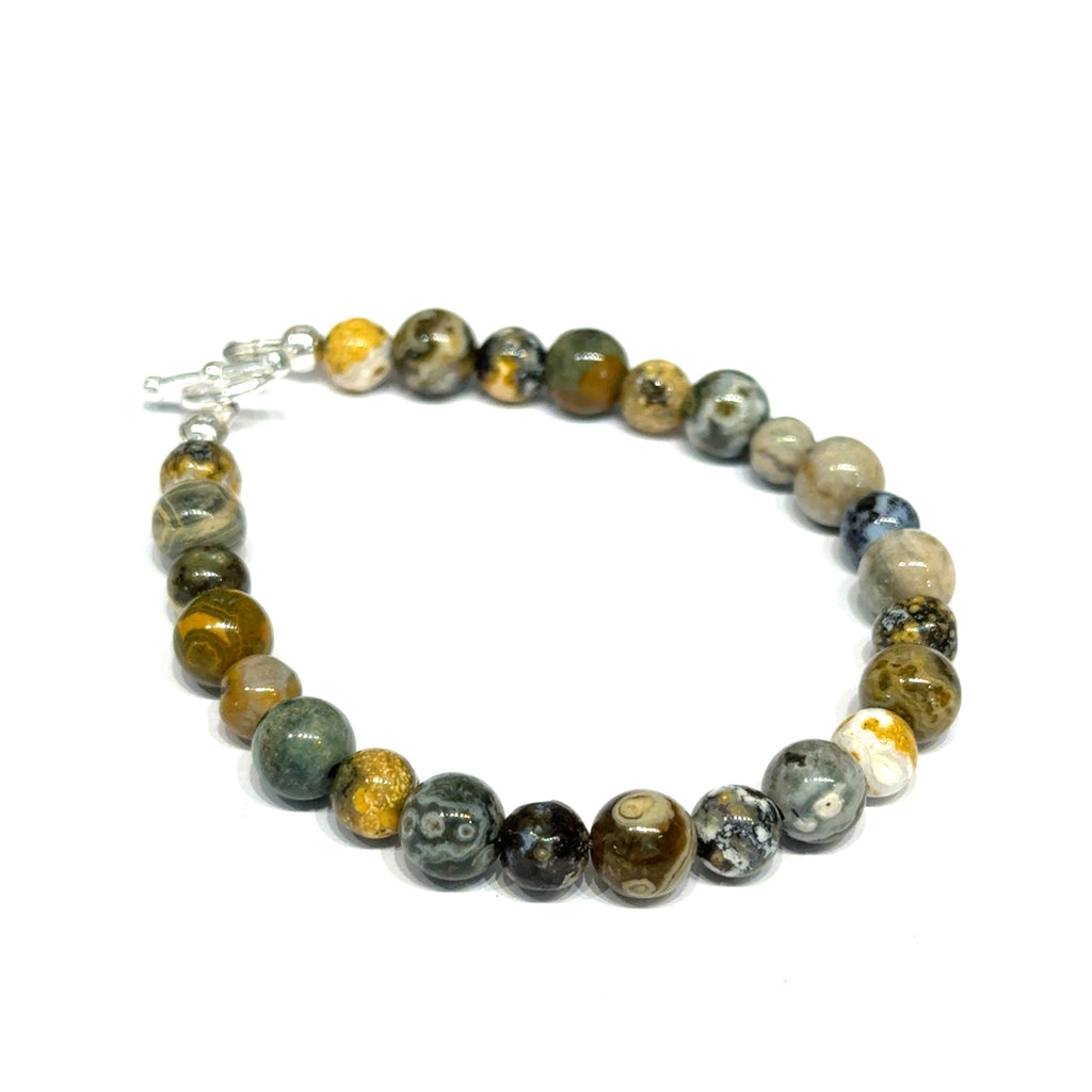 Ocean Jasper Gemstone Beaded Bracelet