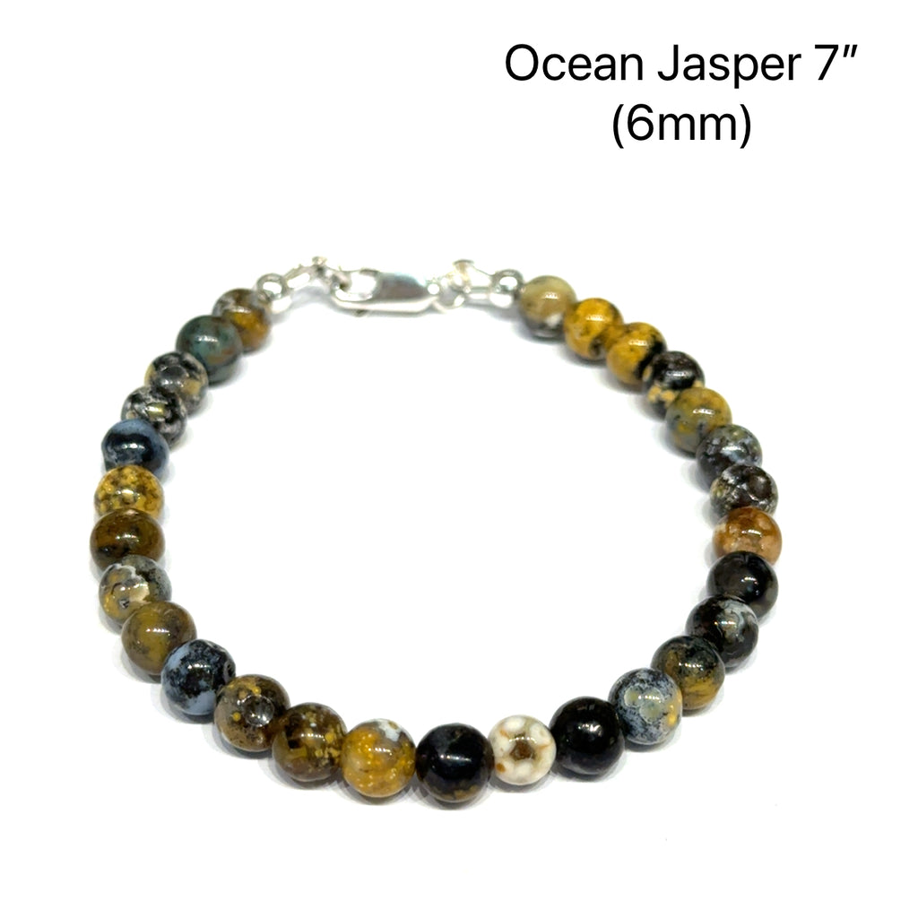Ocean Jasper Gemstone Beaded Bracelet