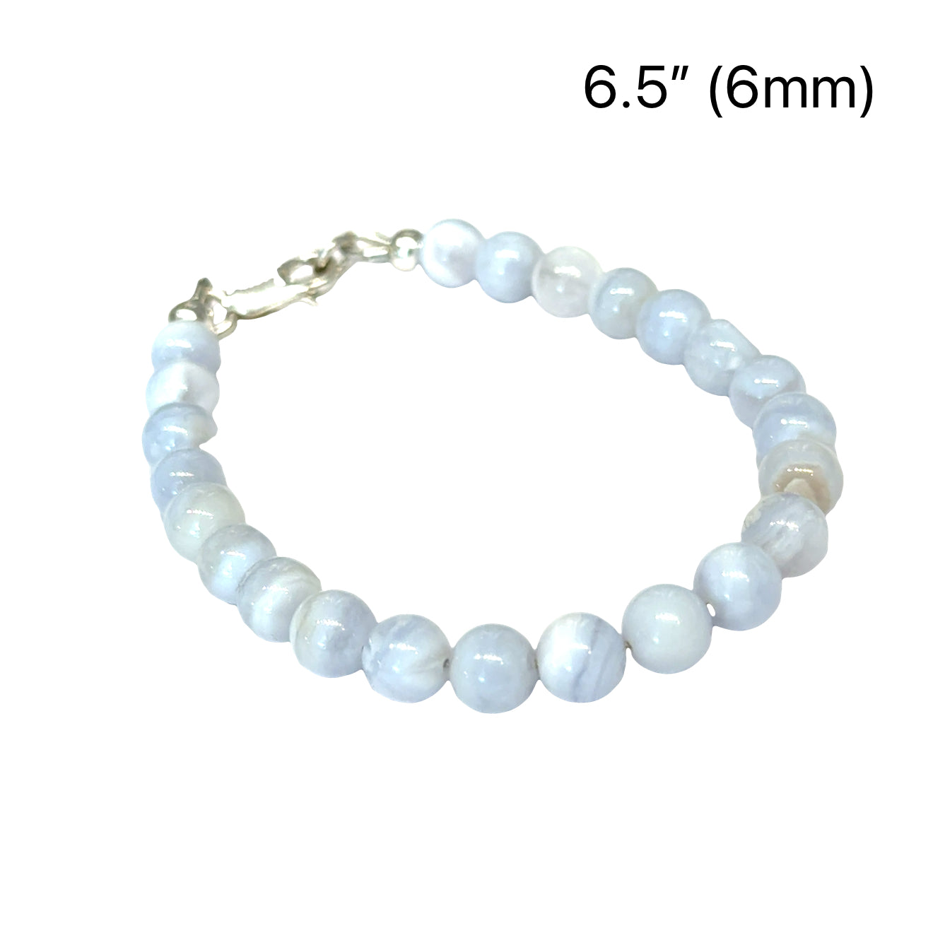 Blue Lace Agate Gemstone Beaded Bracelet