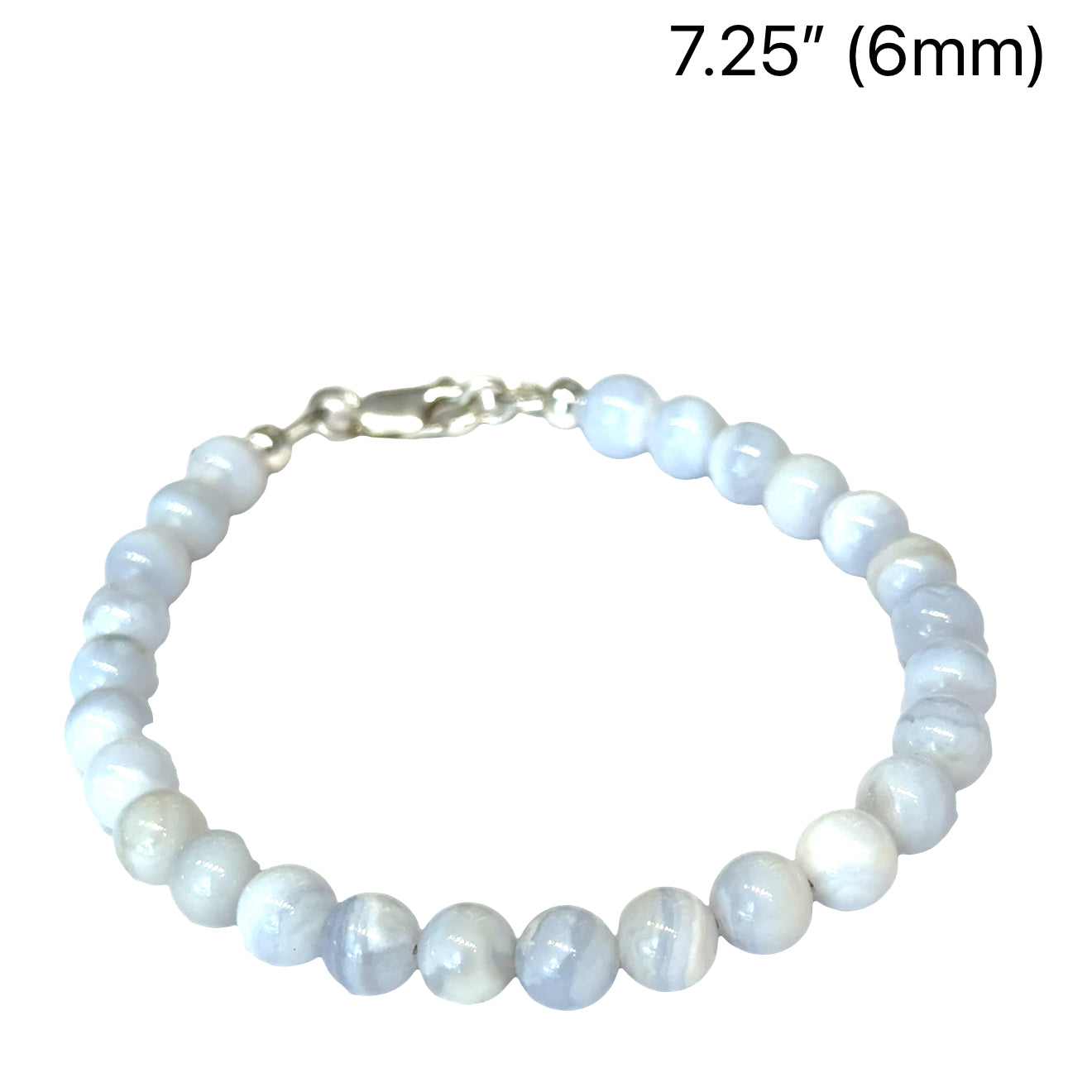 Blue Lace Agate Gemstone Beaded Bracelet