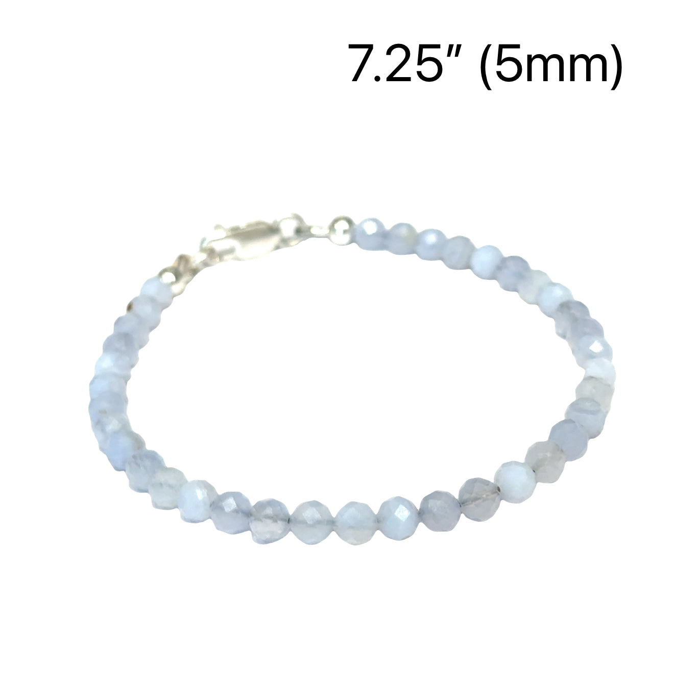 Blue Lace Agate Gemstone Beaded Bracelet