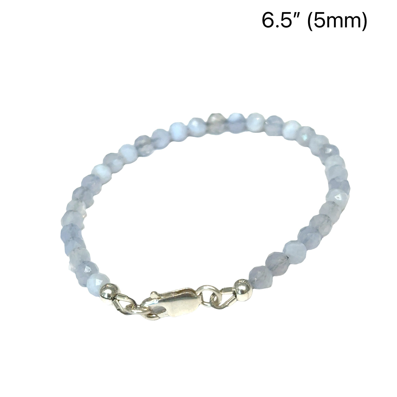 Blue Lace Agate Gemstone Beaded Bracelet