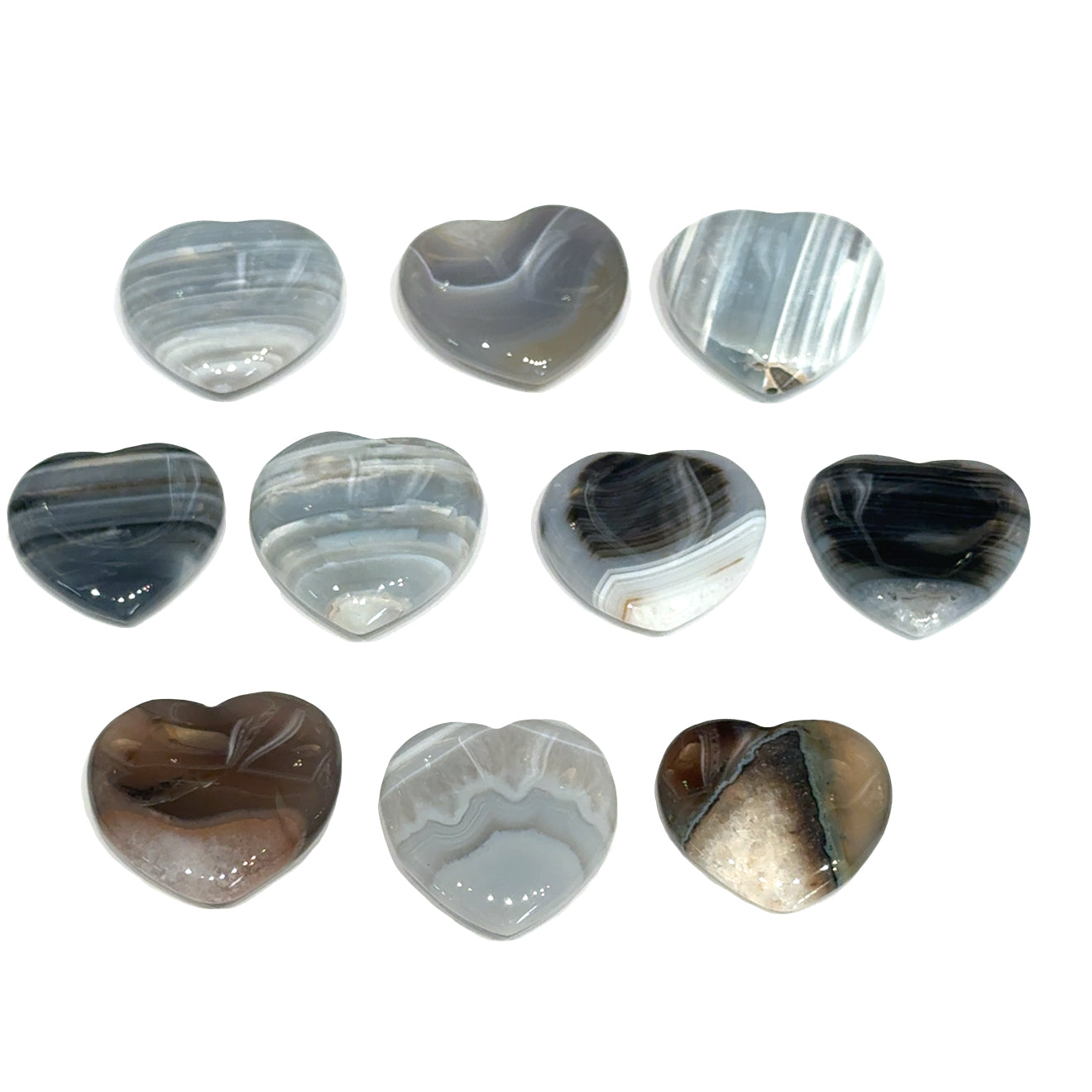 Botswana Agate Gemstone Heart Carving