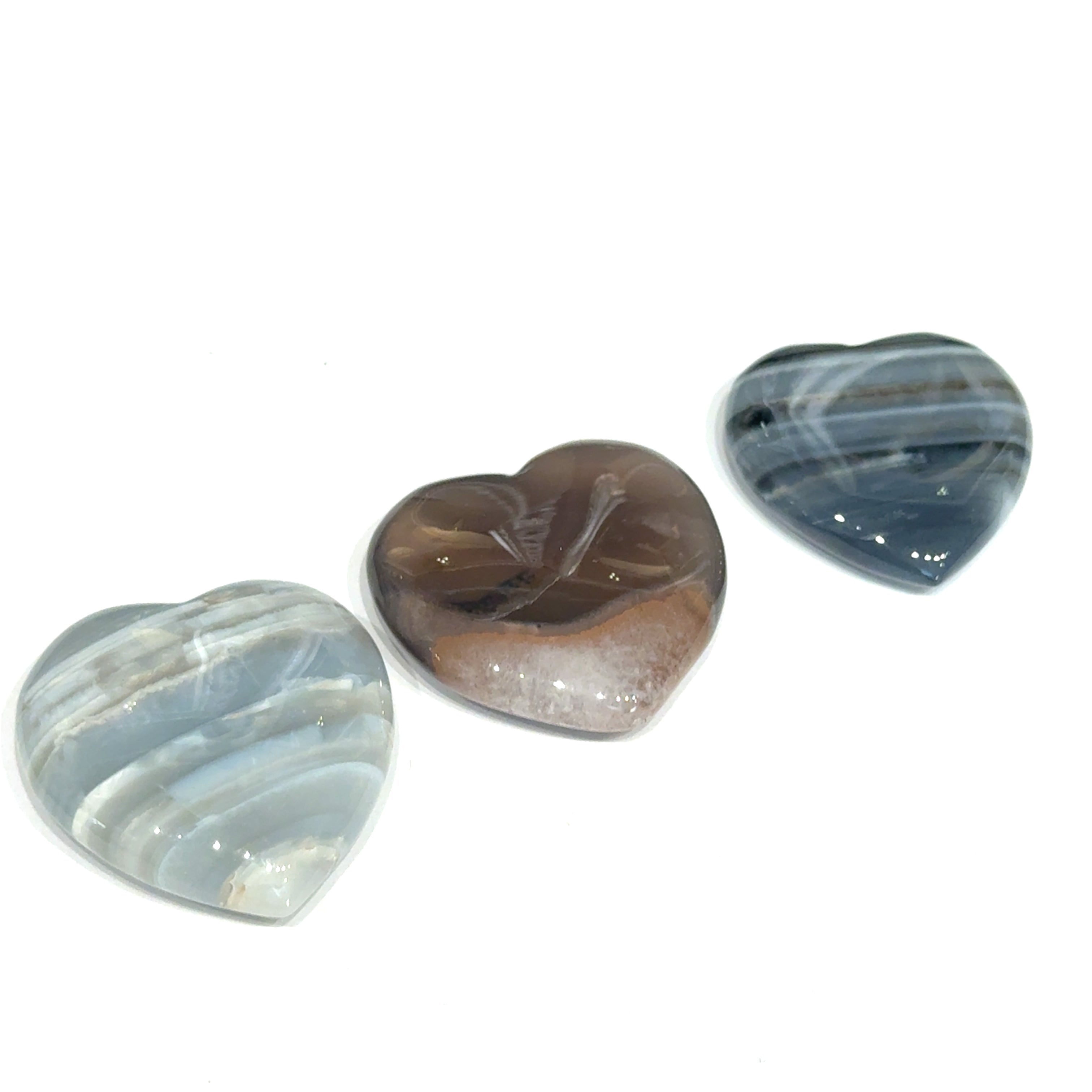 Botswana Agate Gemstone Heart Carving