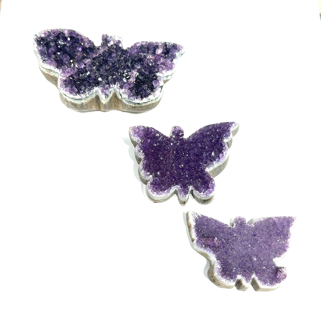 Amethyst Druzy Butterfly | Ethically Sourced Crystal for Divine Transformation, Spiritual Awakening & the Sacred Shimmer of Your Truest Self