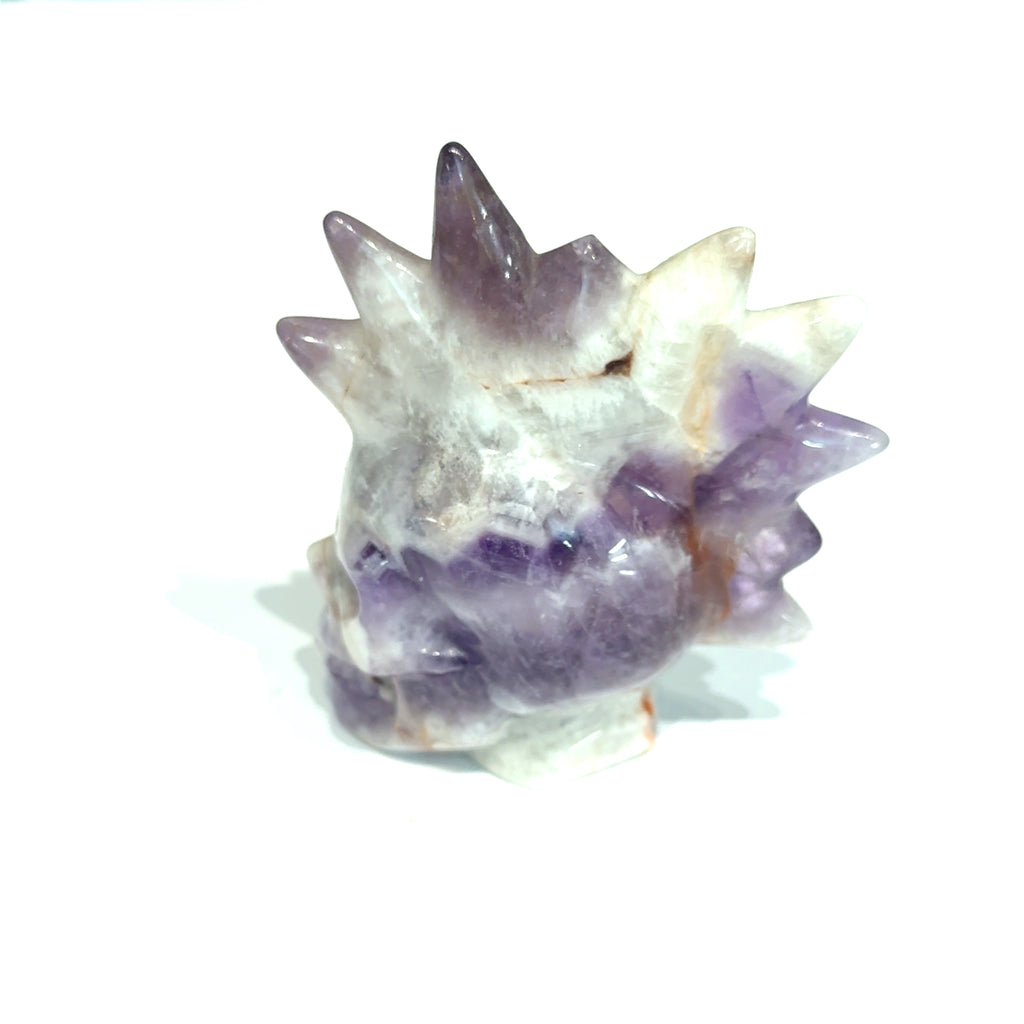 Trapiche Amethyst Mohawk Skull | Rare Sacred Geometry Crystal