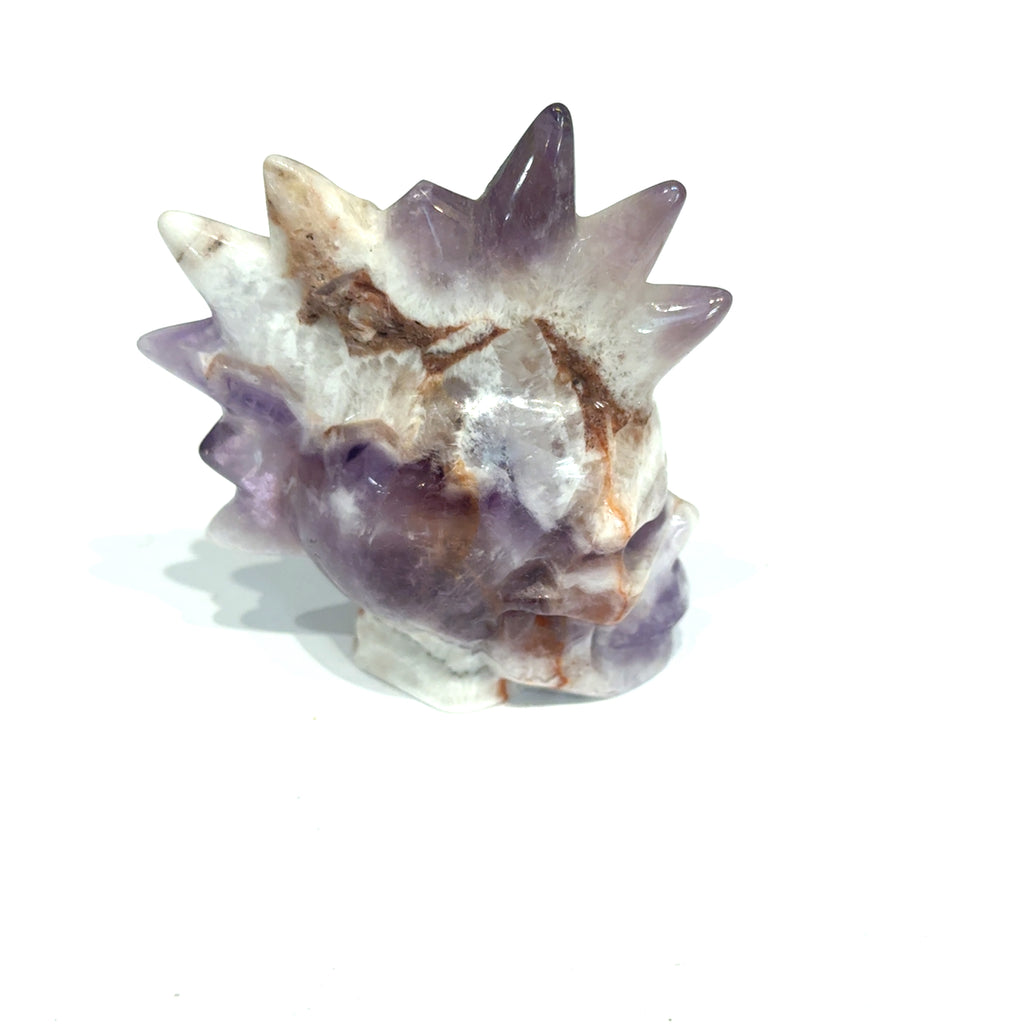 Trapiche Amethyst Mohawk Skull | Rare Sacred Geometry Crystal