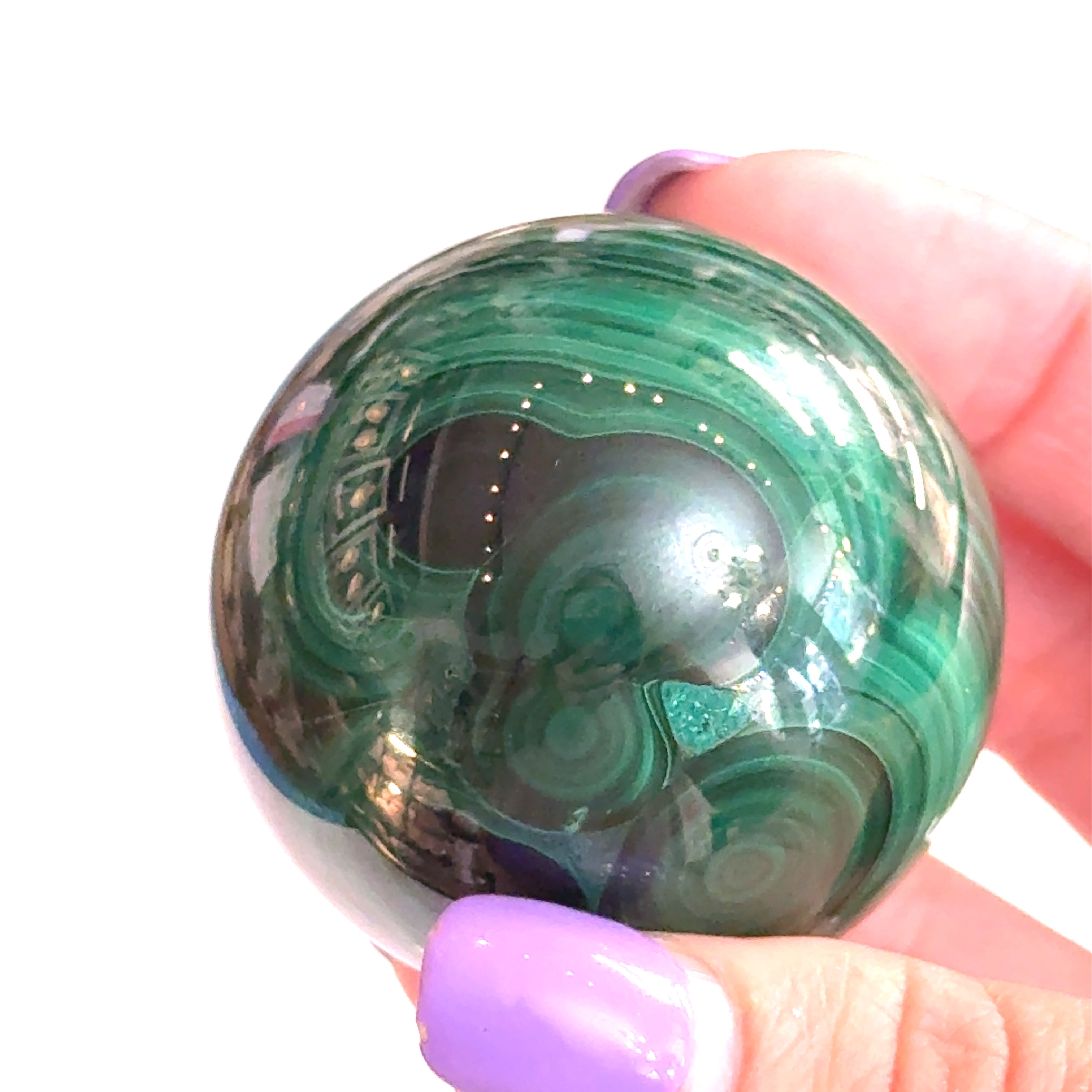 Malachite Sphere | Ethically Sourced Crystal for Transformation, Protection & Heart Healing