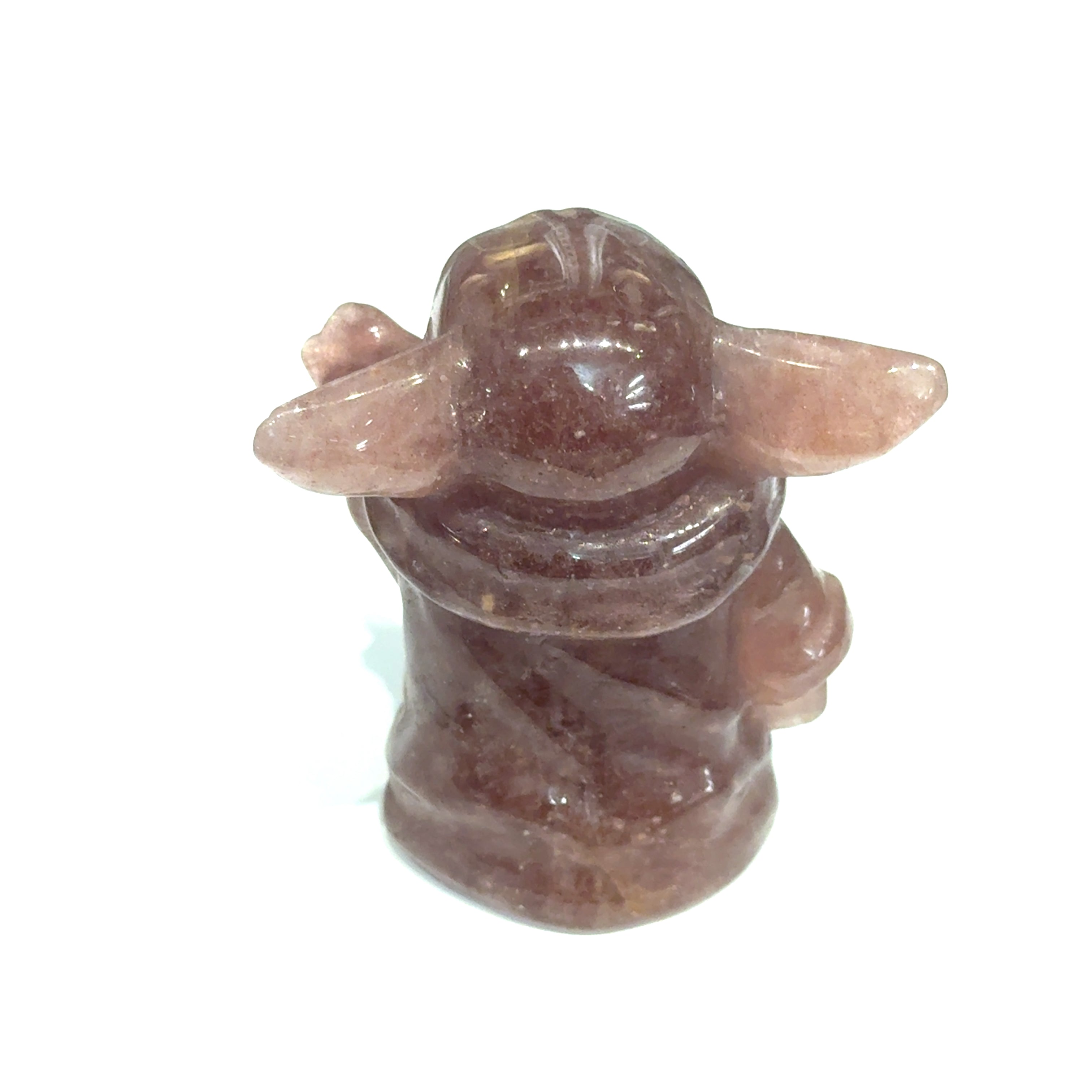 Strawberry Quartz Yoda Carving | Ethically Sourced Crystal for Universal Love, Joyful Wisdom & Playful Awakening