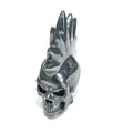 Hematite Mohawk Skull Carving | Ethically Sourced Crystal for Grounding, Protection & Unshakeable Sovereign Power