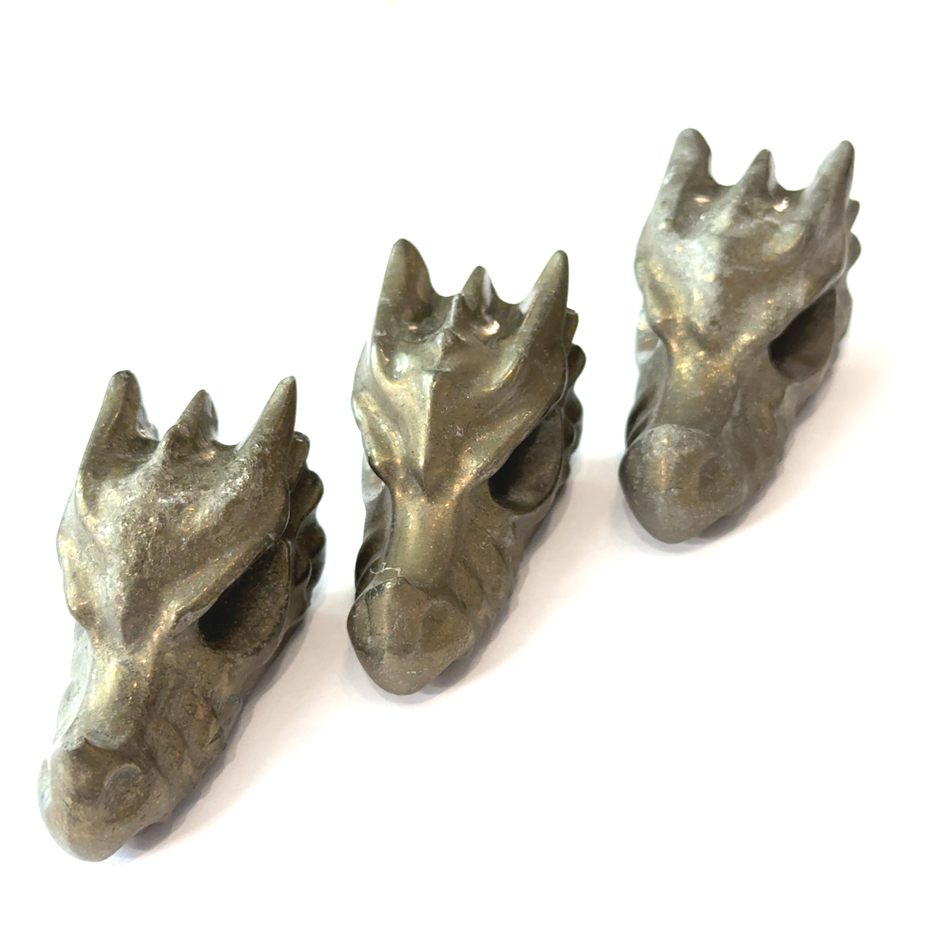 Pyrite Dragon Head Carving | Guardian of Wealth & Willpower