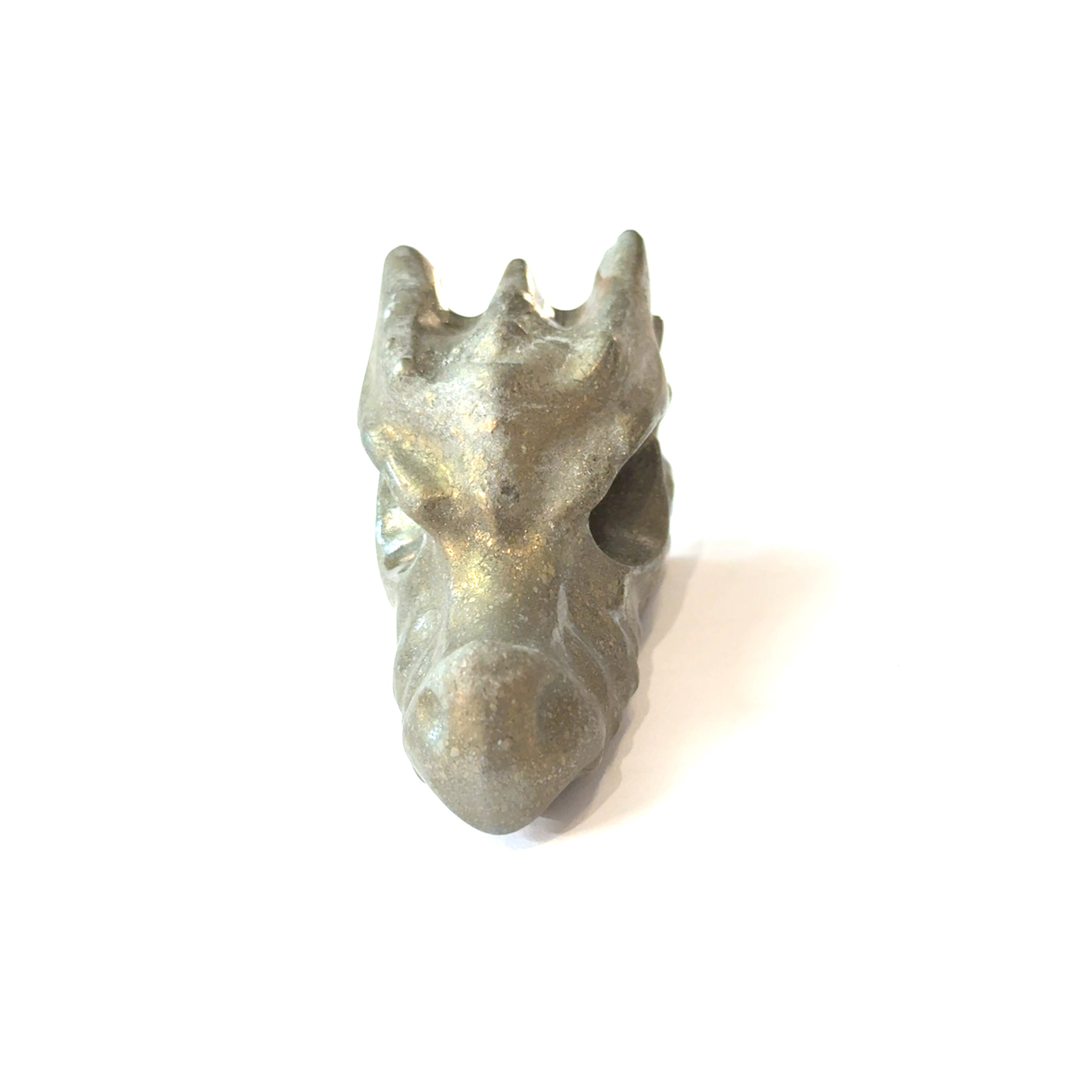 Pyrite Dragon Head Carving | Guardian of Wealth & Willpower