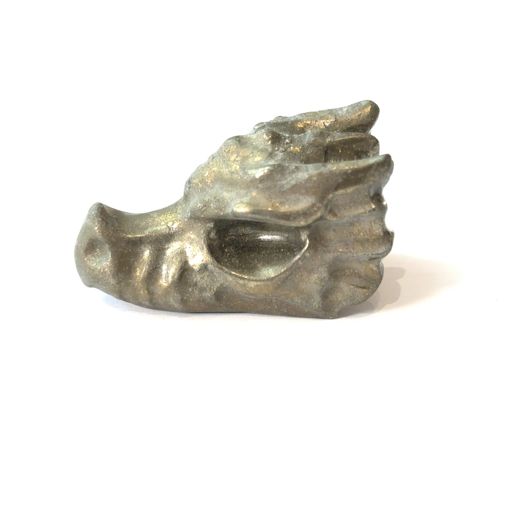 Pyrite Dragon Head Carving | Guardian of Wealth & Willpower