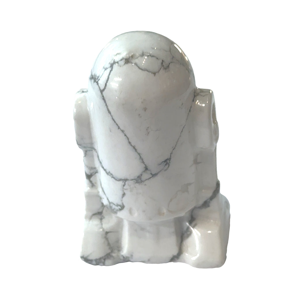 Howlite Gemstone R2D2 carving