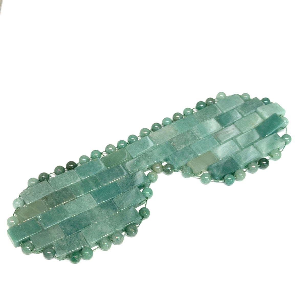 Gemstone Eye Mask: Rose Quartz, Green Aventurine, and White Jade Crystal Wellness Ritual Tool