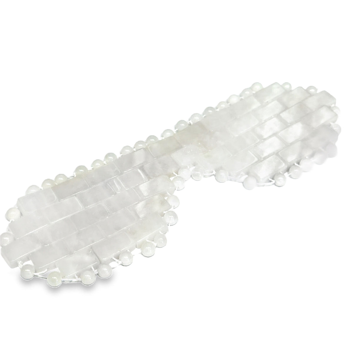 Gemstone Eye Mask: Rose Quartz, Green Aventurine, and White Jade Crystal Wellness Ritual Tool