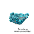 Cornetite on Heterogenite Raw Gemstone From the Democratic Republic of Congo