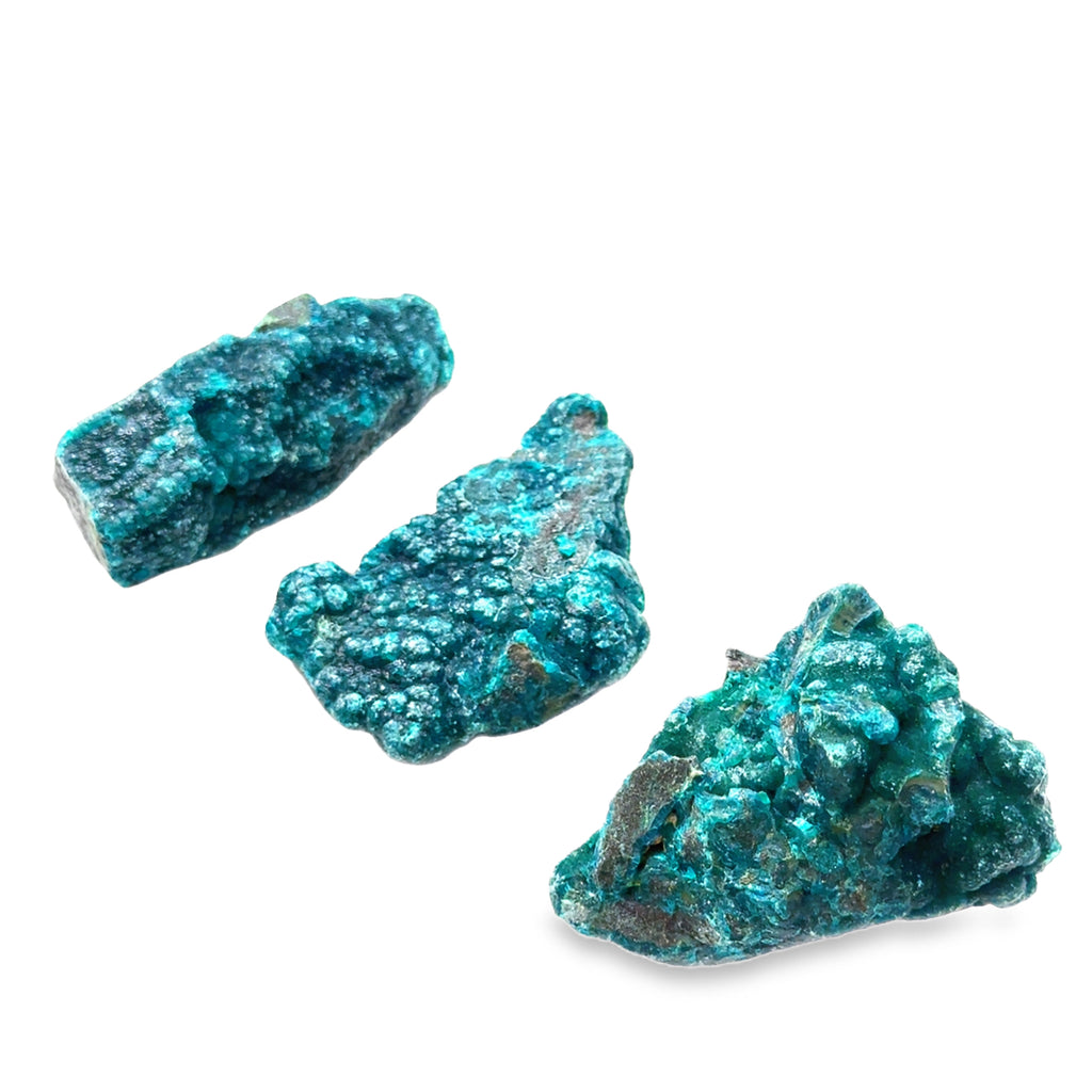 Cornetite on Heterogenite Raw Gemstone From the Democratic Republic of Congo
