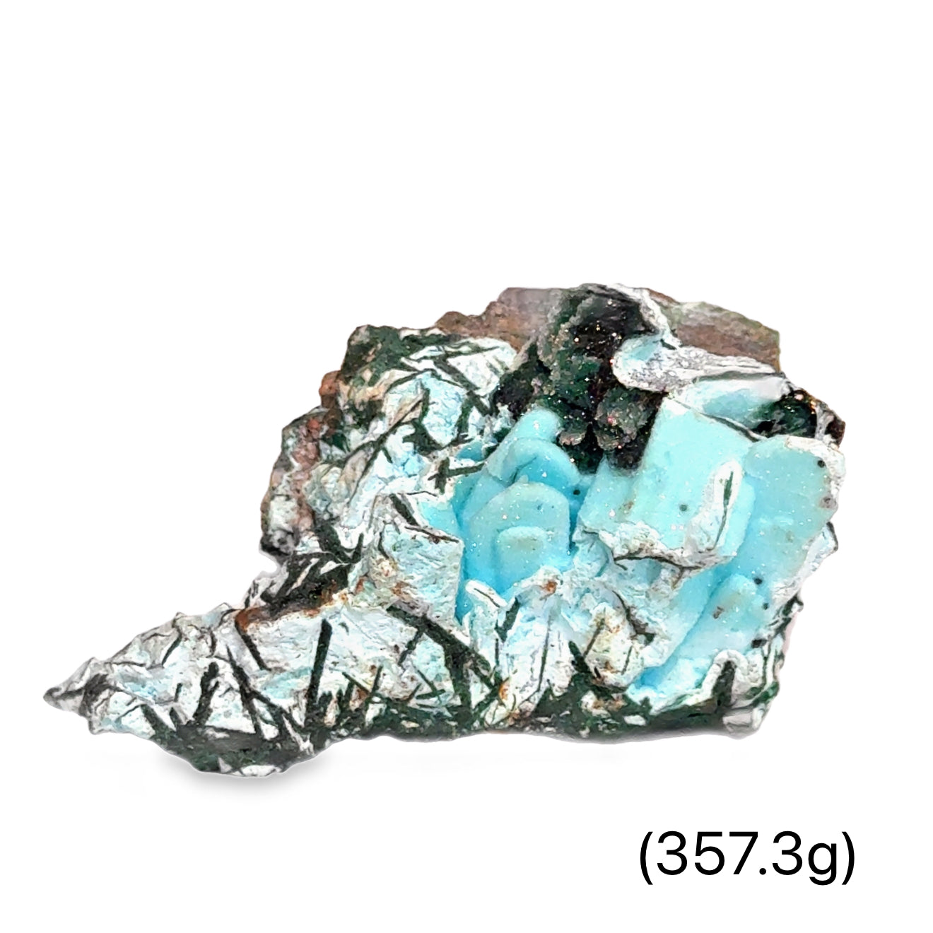 Chrysocolla and Malachite Raw Collector's Mineral: DR Congo, Four Unique Pieces Available