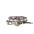 Purple Jade Gemstone Double Leather Wrap Bracelet