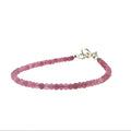 Pink Tourmaline Gemstone Bracelet Faceted Roundels, Sterling Silver or Gold-Filled, Three Style Options