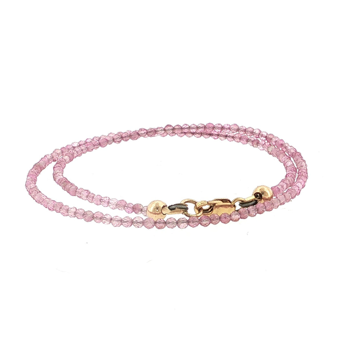 Pink Tourmaline Gemstone Bracelet Faceted Roundels, Sterling Silver or Gold-Filled, Three Style Options