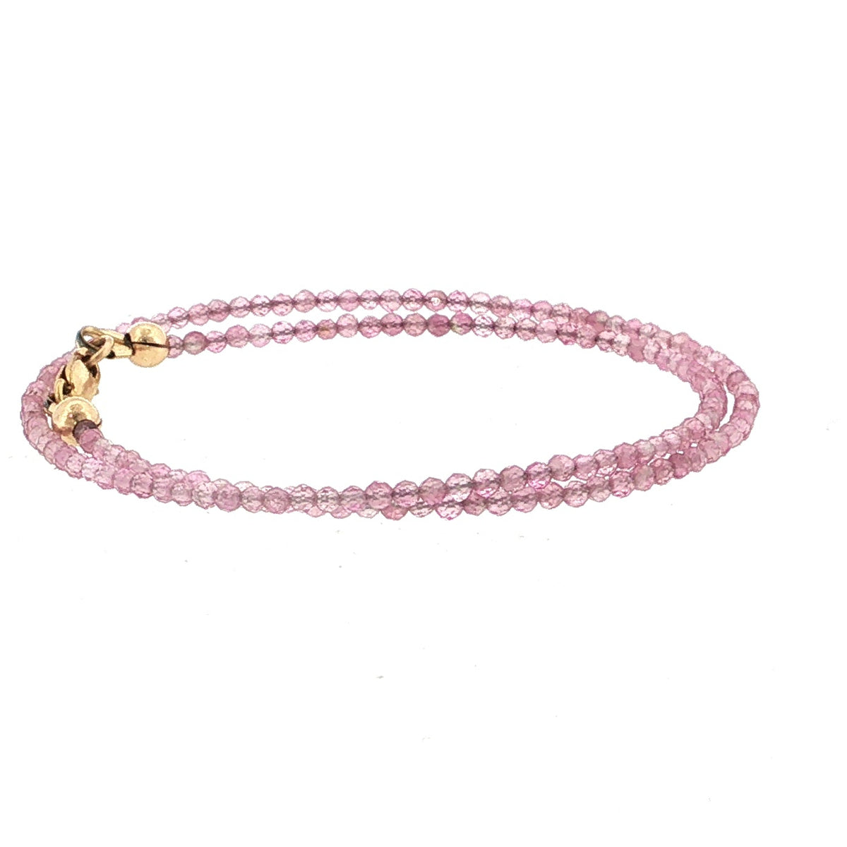 Pink Tourmaline Gemstone Bracelet Faceted Roundels, Sterling Silver or Gold-Filled, Three Style Options