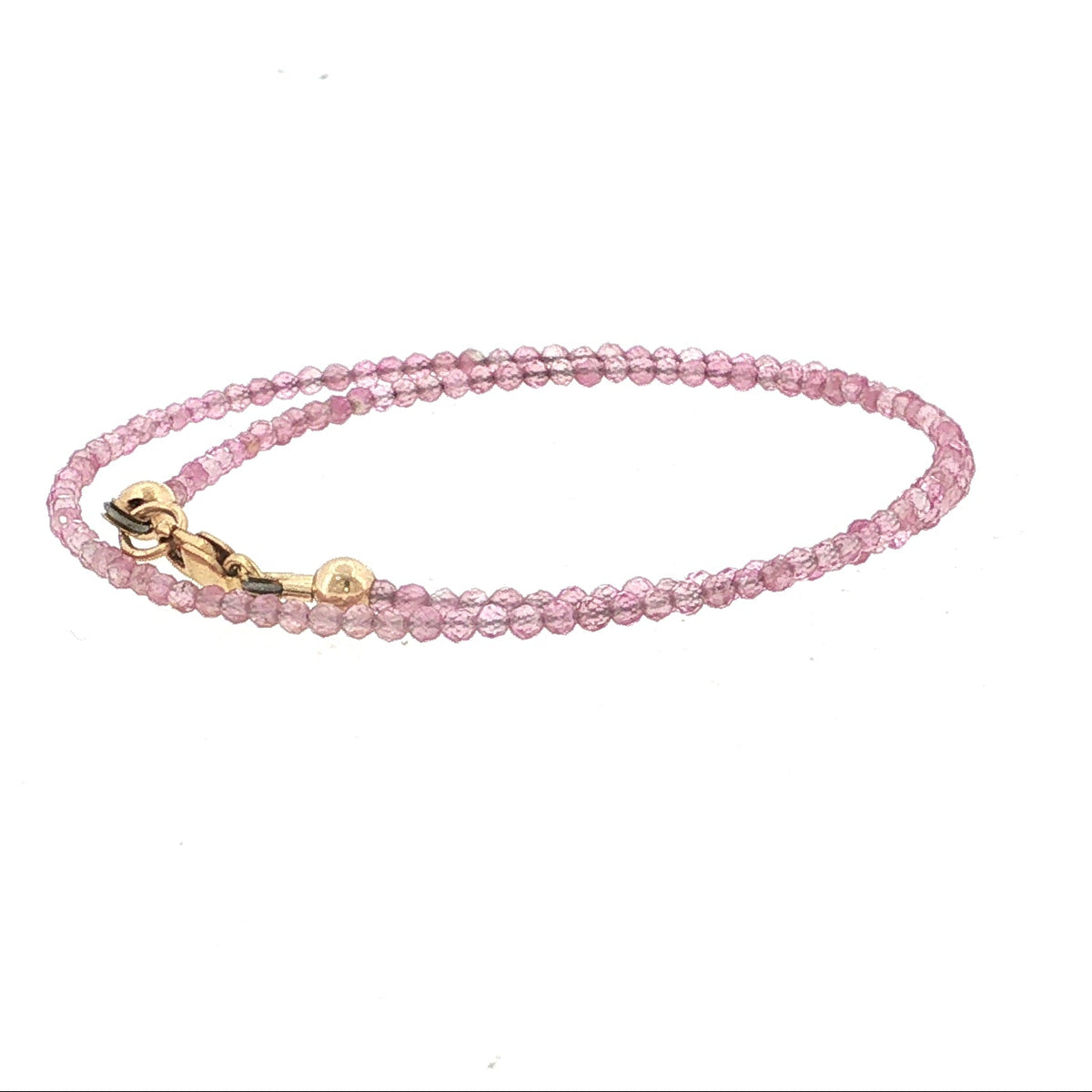 Pink Tourmaline Gemstone Bracelet Faceted Roundels, Sterling Silver or Gold-Filled, Three Style Options