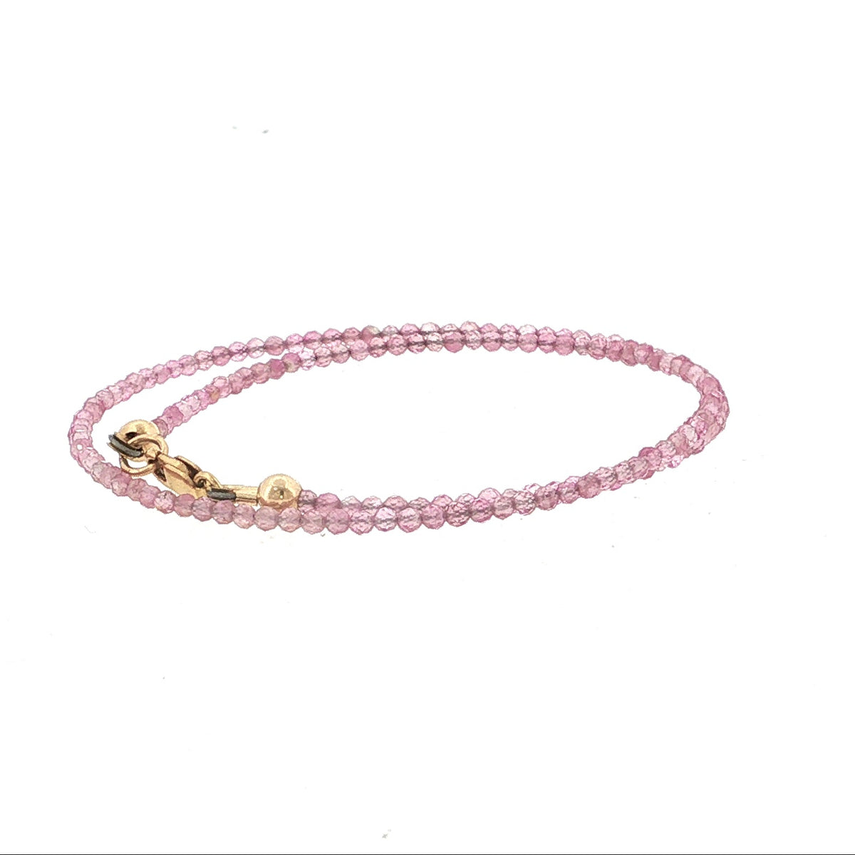 Pink Tourmaline Gemstone Bracelet Faceted Roundels, Sterling Silver or Gold-Filled, Three Style Options