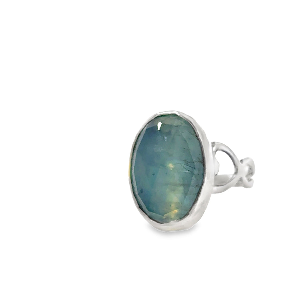 Aquamarine Gemstone Sterling Silver Ring size 7.25
