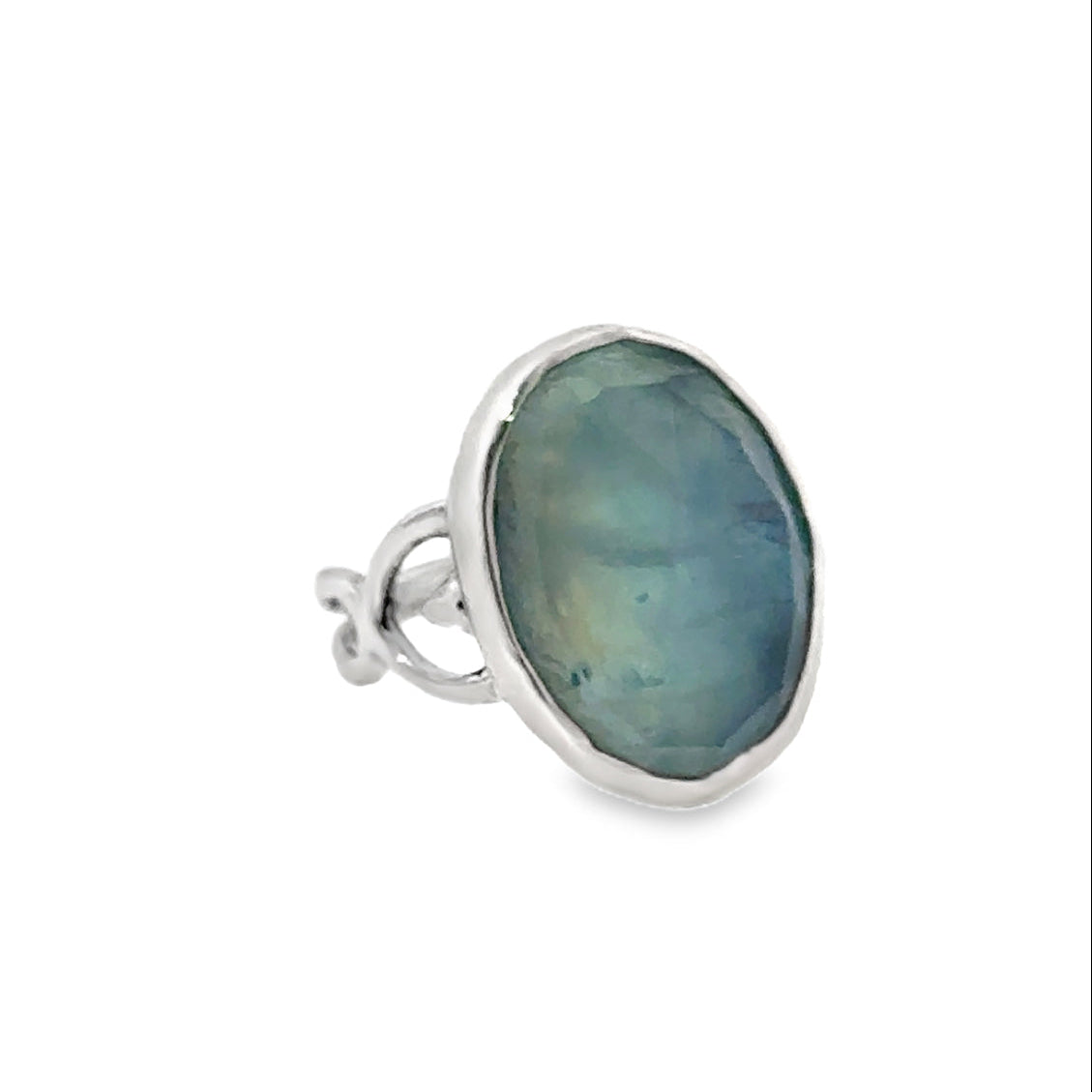 Aquamarine Gemstone Sterling Silver Ring size 7.25