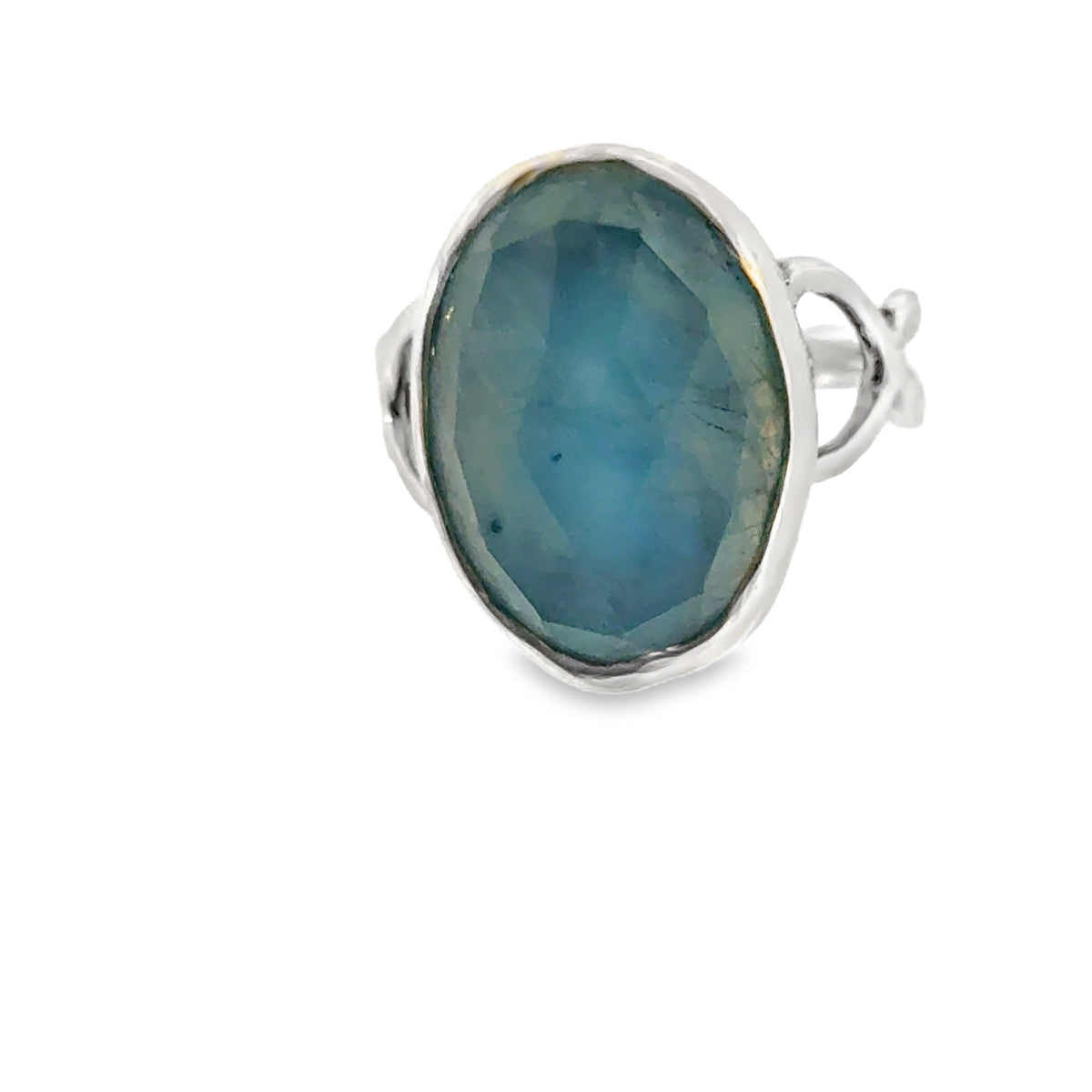 Aquamarine Gemstone Sterling Silver Ring size 7.25