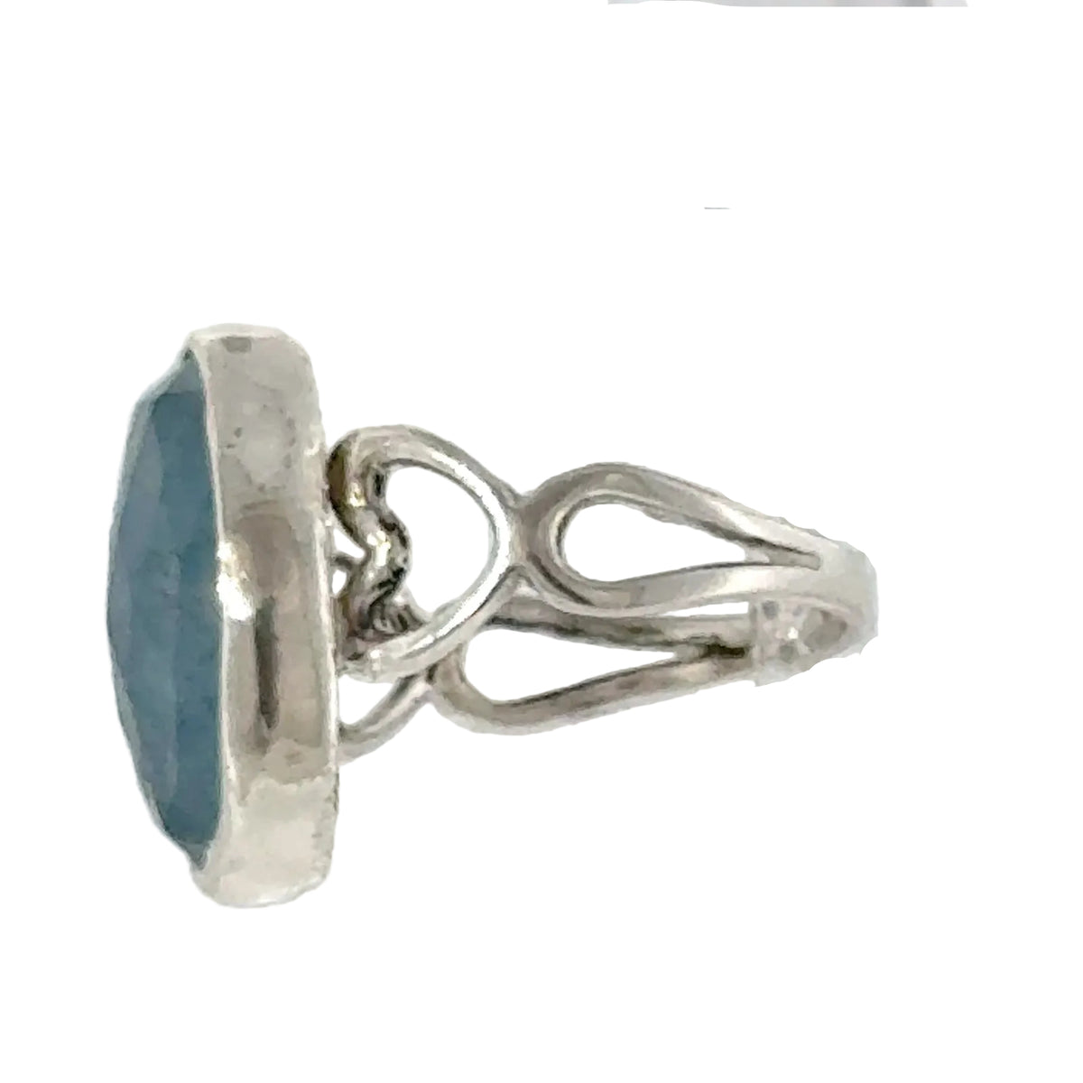 Aquamarine Gemstone Sterling Silver Ring size 7.25