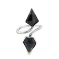 Black Spinel Bypass Ring Sterling Silver | Hidden Jewel of The South End