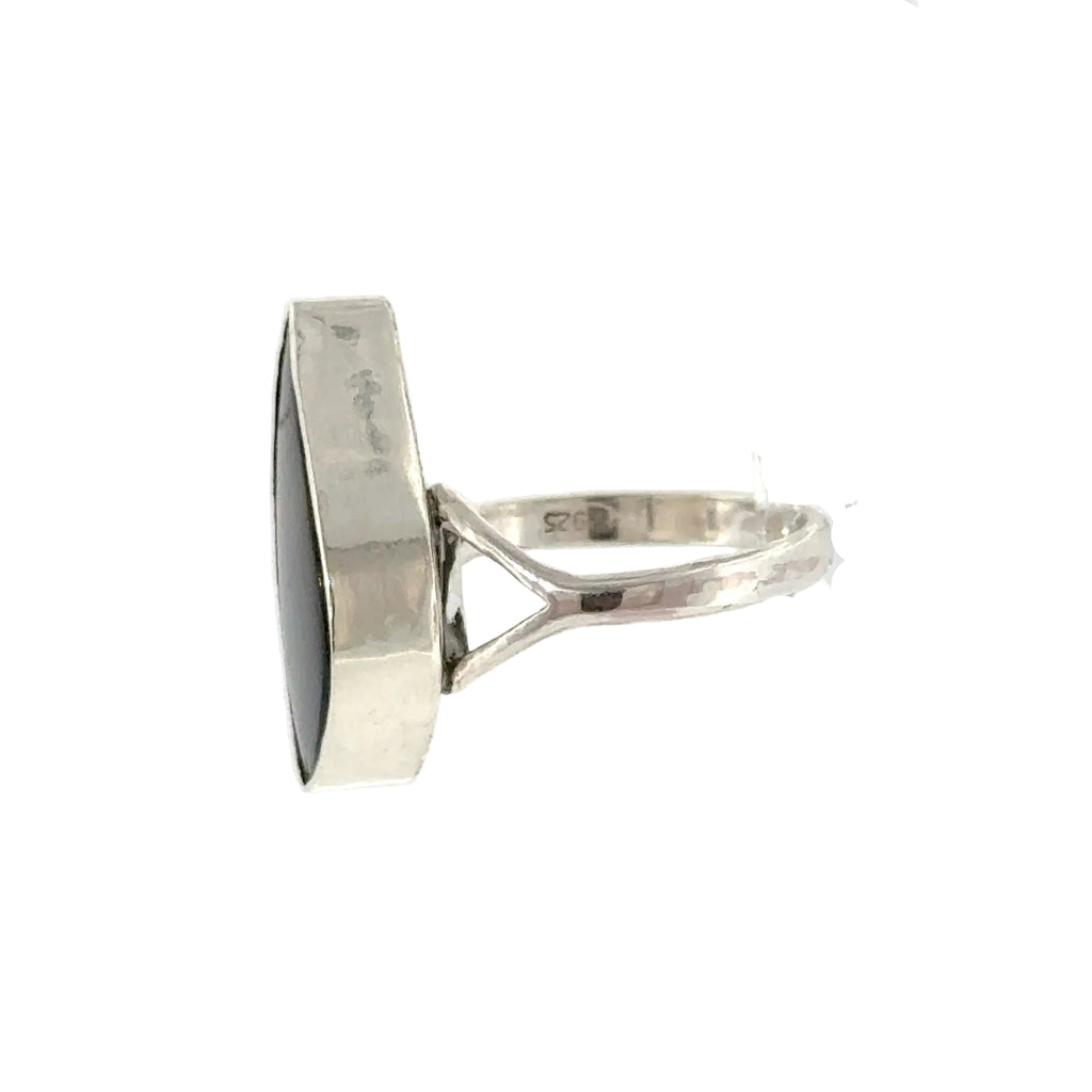 Labradorite Freeform Cabochon Sterling Silver Ring