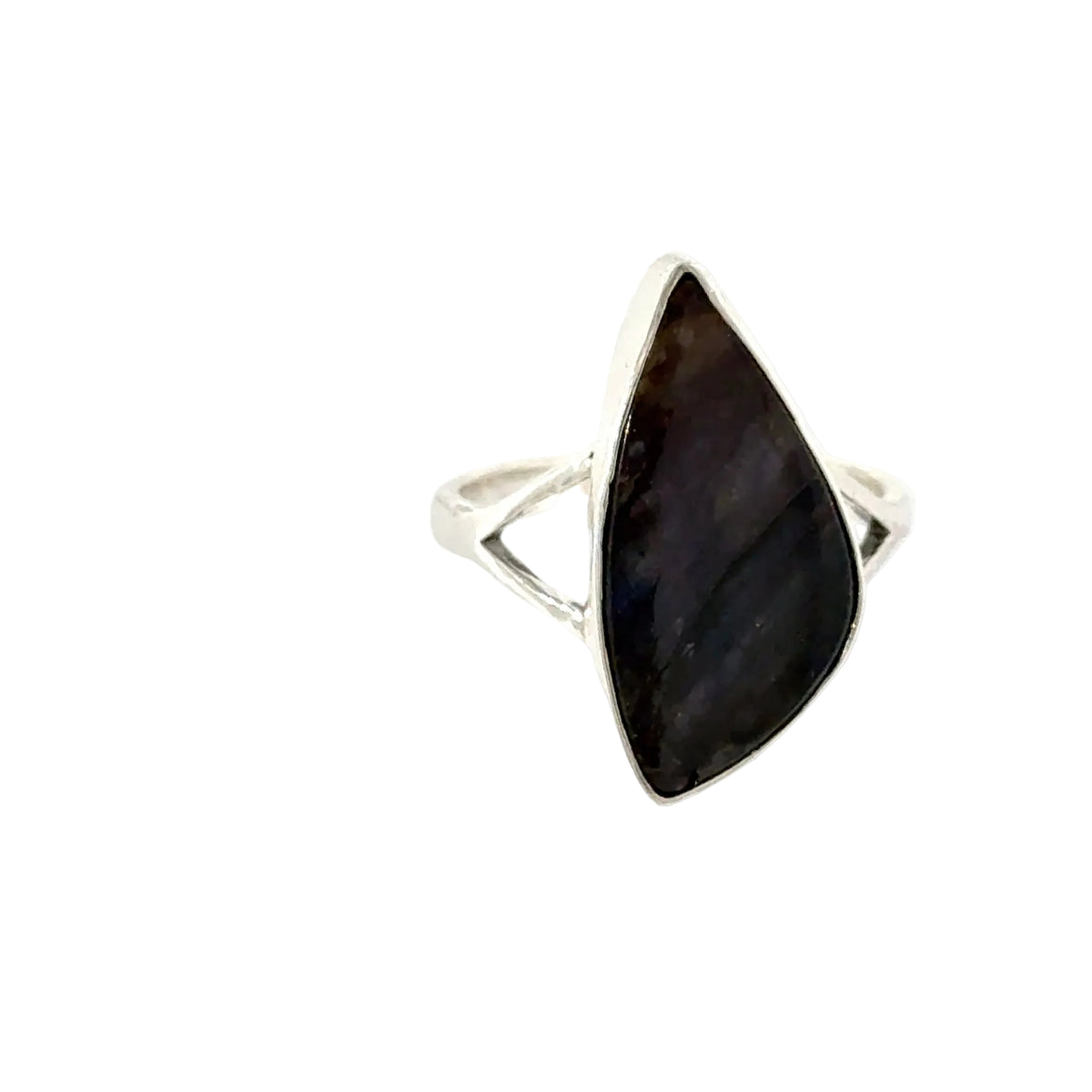 Labradorite Freeform Cabochon Sterling Silver Ring