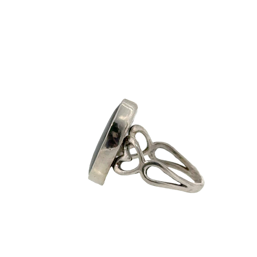 Abalone Shell Gemstone Sterling Silver Ring size 7.5