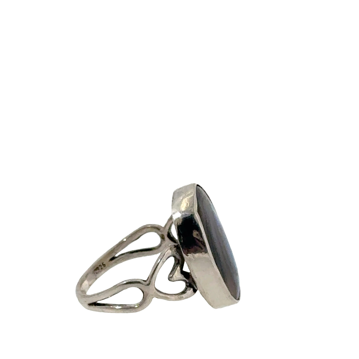Abalone Shell Gemstone Sterling Silver Ring size 7.5