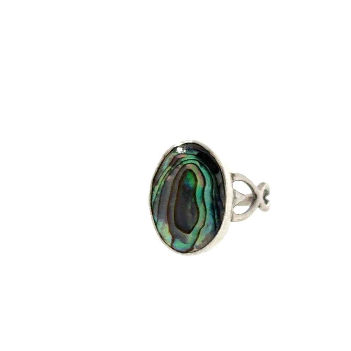 Abalone Shell Gemstone Sterling Silver Ring size 7.5